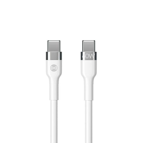 Forever Flexible charging and data transfer cable, USB-C to USB-C, 1.0 m, 60W, 3A, white [4]