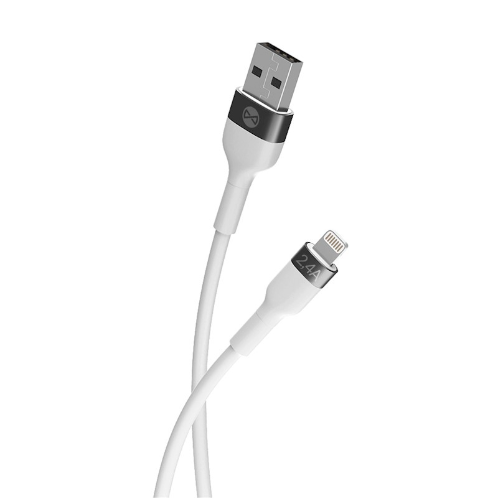 Cablu incarcare si transfer de date Forever Flexible, USB la Lightning, 1.0 m, 2.4A, alb [2]