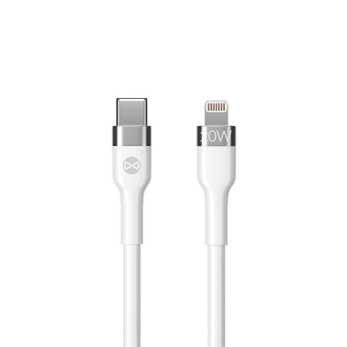 Cablu incarcare si transfer de date Forever Flexible, USB-C la Lightning, 2.0 m, 20W, 3A, alb [2]