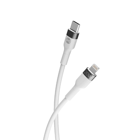 Cablu incarcare si transfer de date Forever Flexible, USB-C la Lightning, 2.0 m, 20W, 3A, alb [4]