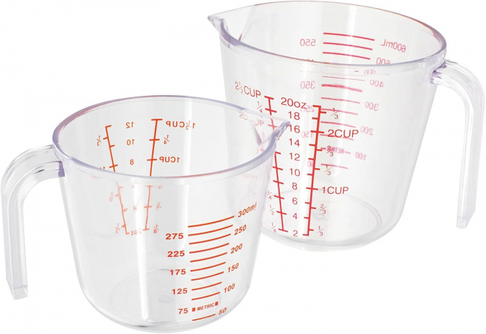 Cana gradata Judge Kitchen, plastic, 300 ml, transparent/rosu [2]