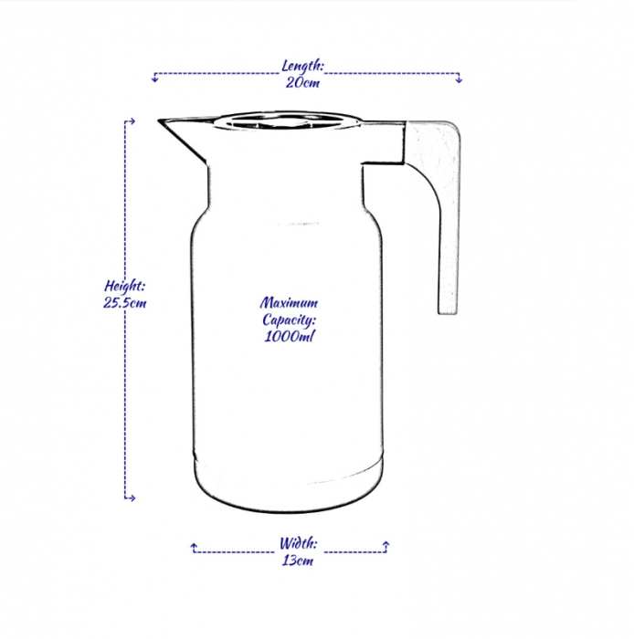 Cana termos Excellent Houseware, plastic/lemn, 1 l, alb [2]