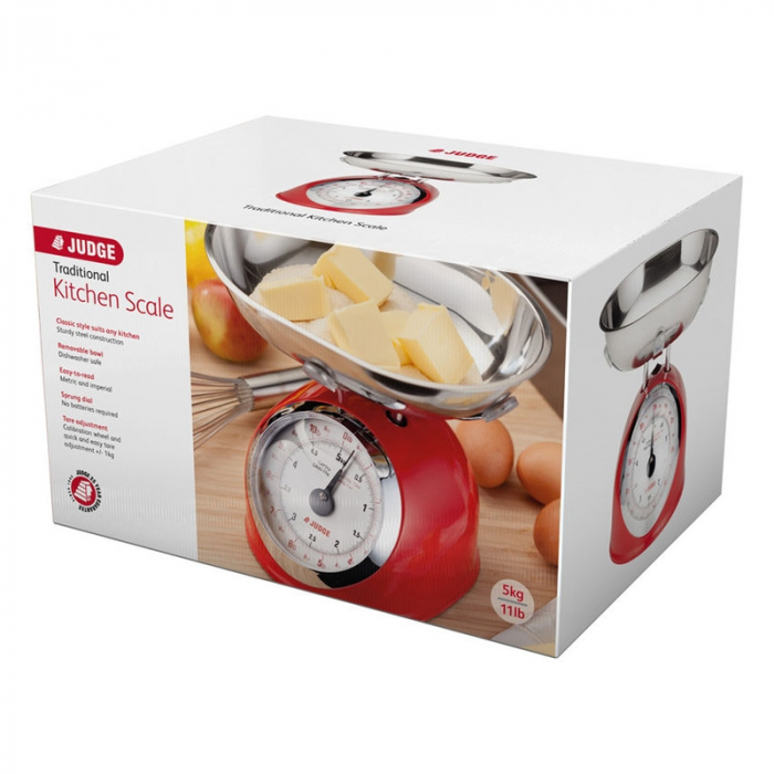 Cantar bucatarie Judge, otel inoxidabil/plastic, 23x19x20 cm, rosu/argintiu [4]