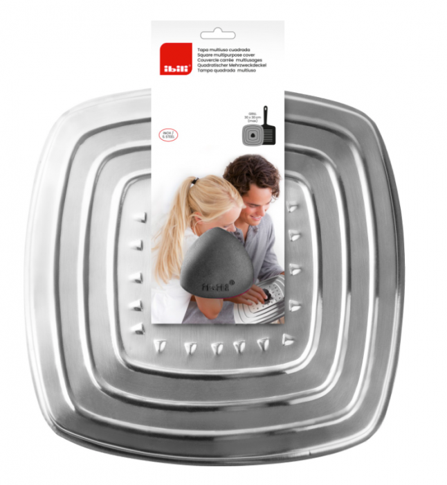 Ibili multifunctional square lid, stainless steel, 30x30 cm, silver [2]