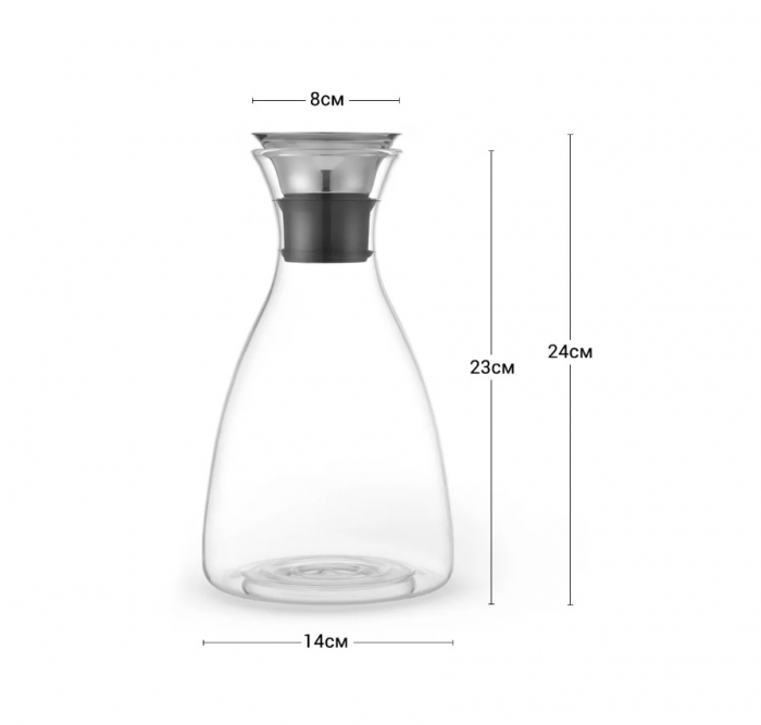 Carafa Fissman-Jug, sticla borosilicata, 14x14x24 cm, 1600 ml, transparent [2]
