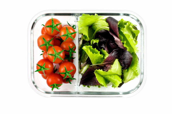 Caserola cu 2 compartimente Ibili, sticla borosilicata, 17.5x12.7x6 cm, 0.6 l, transparent/rosu [2]