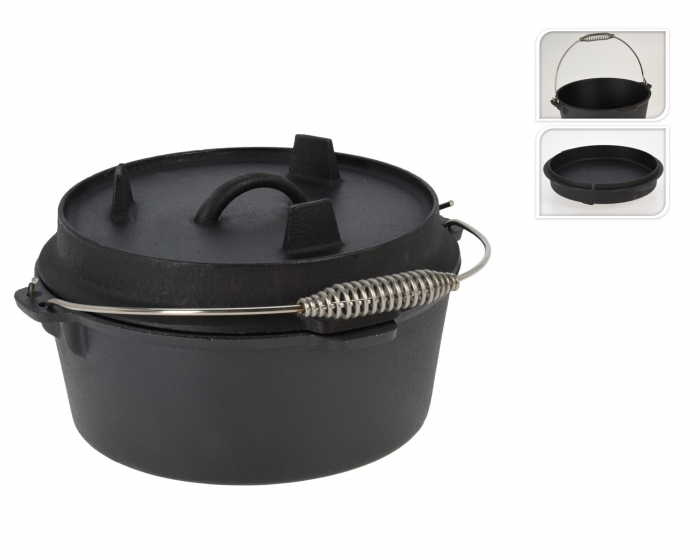 Ceaun cu capac Vaggan, fonta, 25x15 cm, 3.35 l, negru [2]