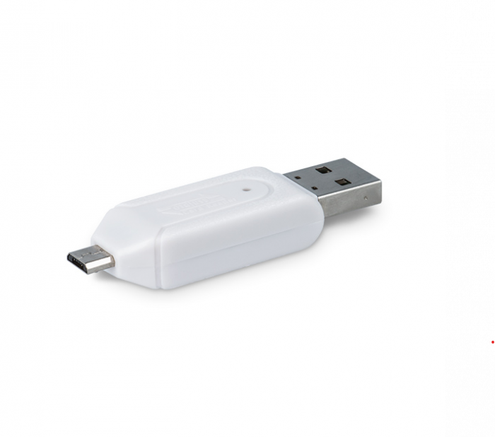 Cititor de carduri Forever OTG ,microSD / SD USB + microUSB, alb [2]