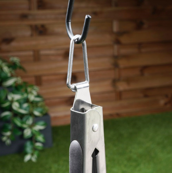 Cleste gratar BBQ, otel inoxidabil, 43 cm, argintiu/negru [6]