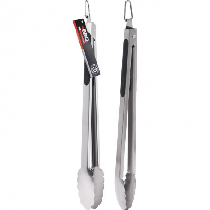 Cleste gratar BBQ, otel inoxidabil, 43 cm, argintiu/negru [3]