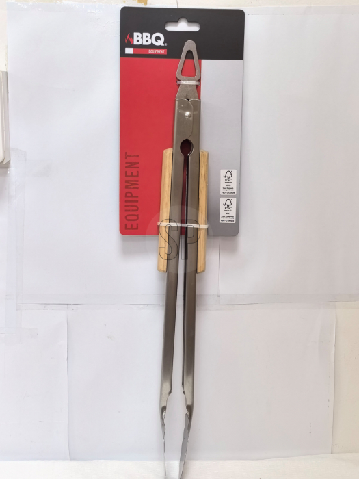 Cleste gratar Vaggan, otel inoxidabil/lemn, 37 cm, argintiu/maro [3]
