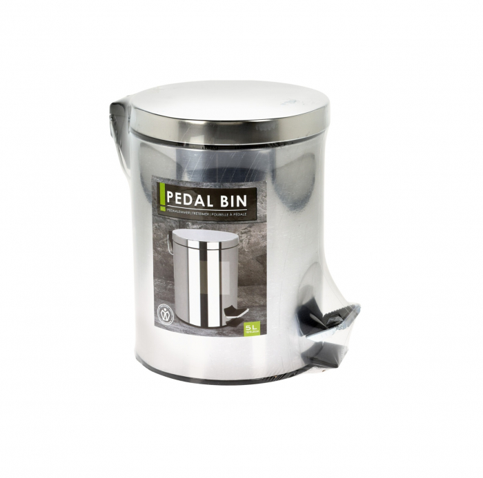 Cos de gunoi Excellent Houseware, otel inoxidabil, 20.5x28 cm, 5 l, argintiu [2]