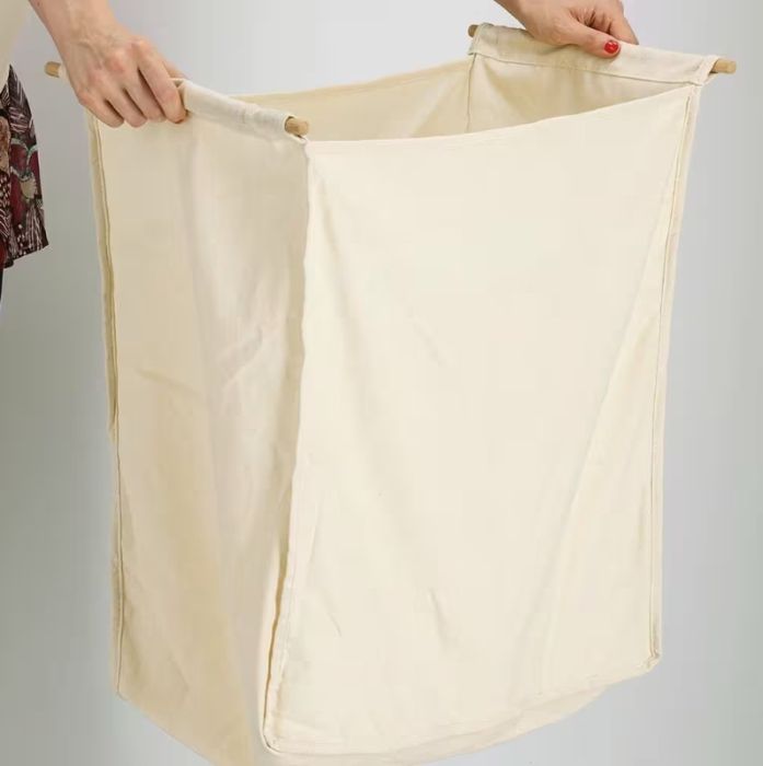 Cos de rufe Zeller, bambus/bumbac, 54x33x61 cm, maro [2]