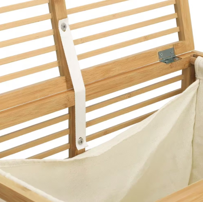 Cos de rufe Zeller, bambus/bumbac, 54x33x61 cm, maro [5]