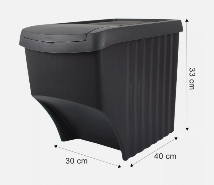 Excellent Houseware waste bin, polypropylene, 40x30x33 cm, 20 l, black [4]