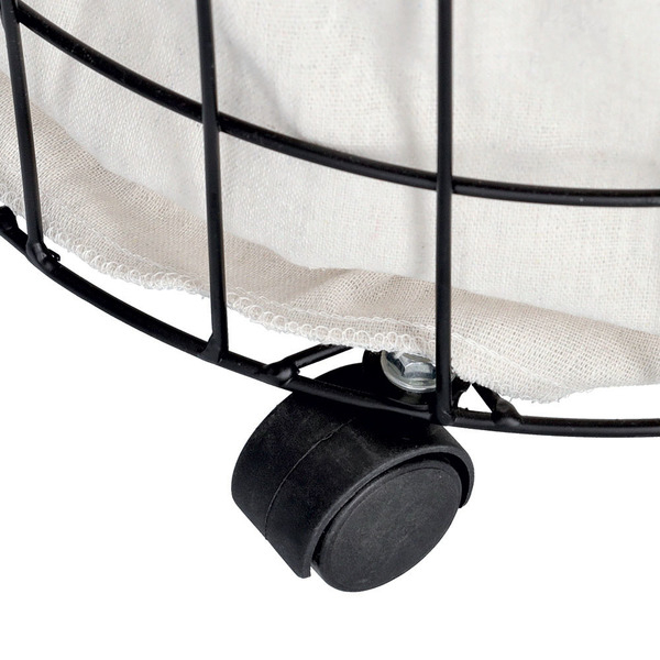 Cos de rufe pe roti Zeller, metal/panza, 44x60 cm, negru/bej [4]