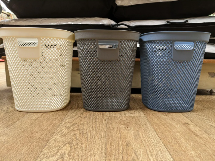 Cos rufe Excellent Houseware, polipropilena, 26x26x30 cm, 12.5 l, alb [3]