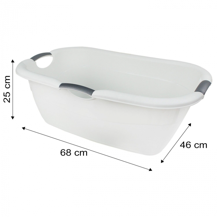 Cos rufe Excellent Houseware, polipropilena, 68x46x25 cm, alb [5]