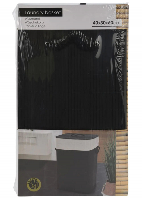 Cos rufe Koopman, bambus, 40x30x60 cm, negru [2]