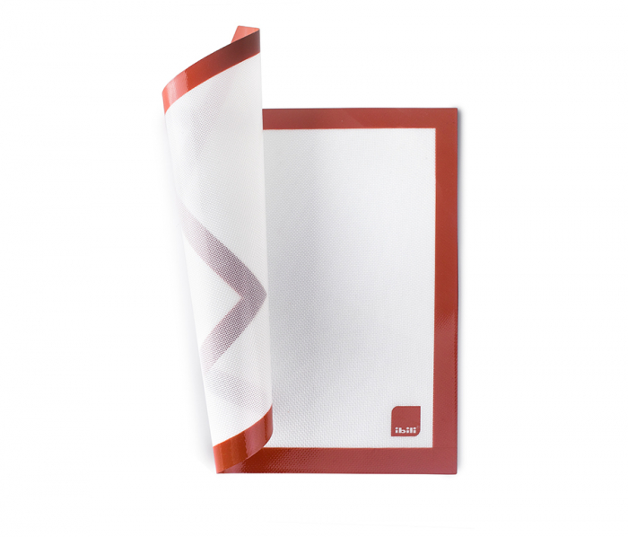 Covoras pentru copt Ibili, silicon/fibra de sticla, 40x30 cm, alb/rosu [3]