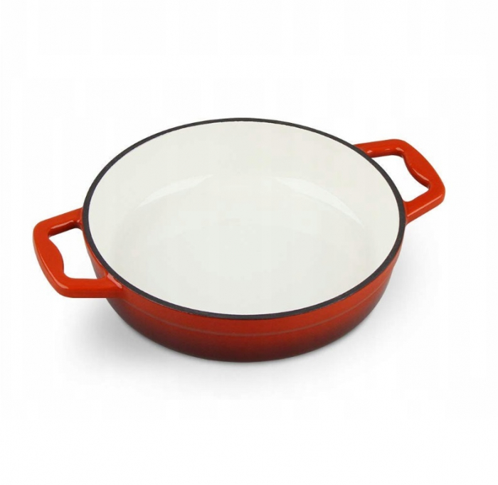 Carl Schmidt Sohn-Xanten saucepan with lid, cast iron, 22x5.8 cm, red and white [2]