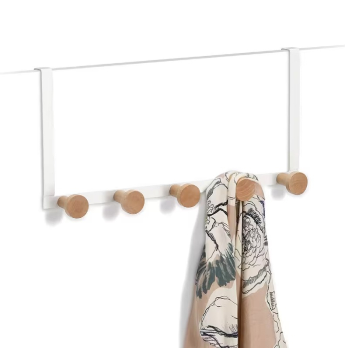 Cuier de usa Zeller, metal/lemn, 38x8x18 cm, alb [5]