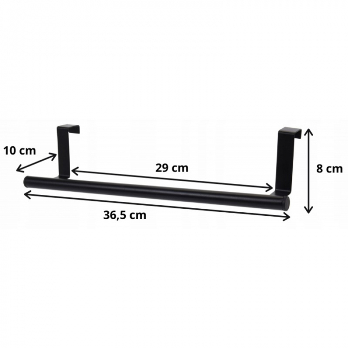 Cuier usa Excellent Houseware, otel inoxidabil, 36x8 cm, negru [4]