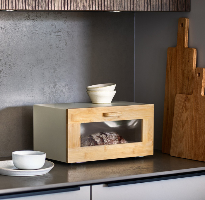 Cutie paine Zeller, bambus/metal, 36x23x20 cm, bej/maro [7]