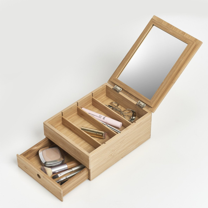 Cutie pentru bijuterii Zeller, bambus, 25x19x1 cm, maro [4]