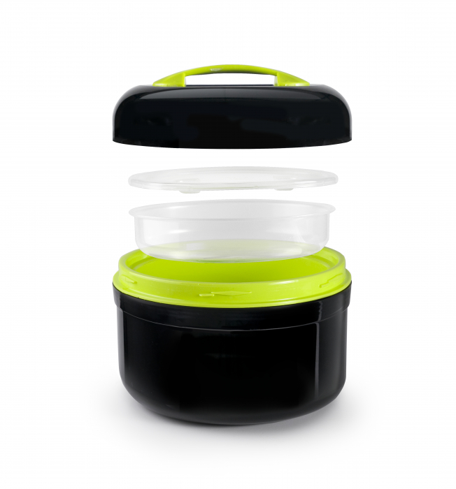 Cutie pentru pranz Ibili-Lunch away, plastic, 20x14 cm, negru/verde [2]