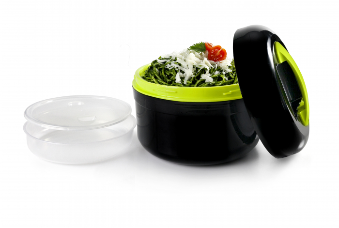 Cutie pentru pranz Ibili-Lunch away, plastic, 20x14 cm, negru/verde [3]