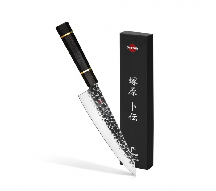 Fissman-Kensei Bokuden Chef's Knife, AUS-8 steel, 21 cm, silver/brown [3]