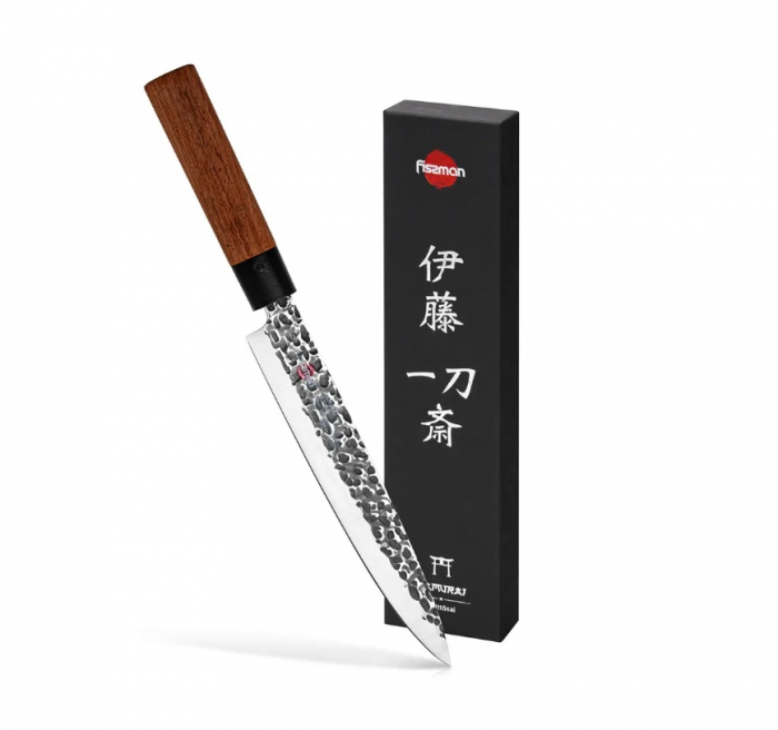 Cutit feliat Fissman-Kensei Ittosai, otel AUS-8, 20 cm, argintiu/maro [3]