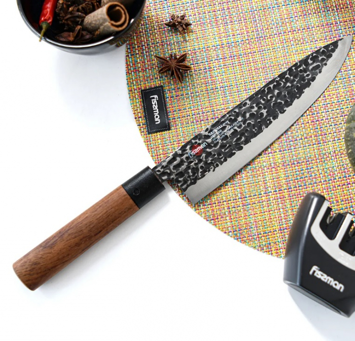 Cutit bucatar Fissman-Kensei Ittosai, otel AUS-8, 20 cm, argintiu/maro [4]