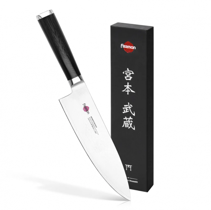 Fissman-Kensei Musashi chef's knife, 67-layer Damascus steel, 20 cm, silver/black [3]