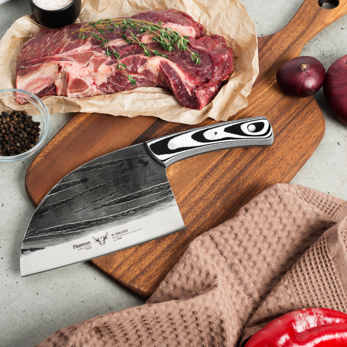 Fissman-El Toro Loco Serbian chef's knife, AUS-8 steel, 18 cm, black/silver [2]