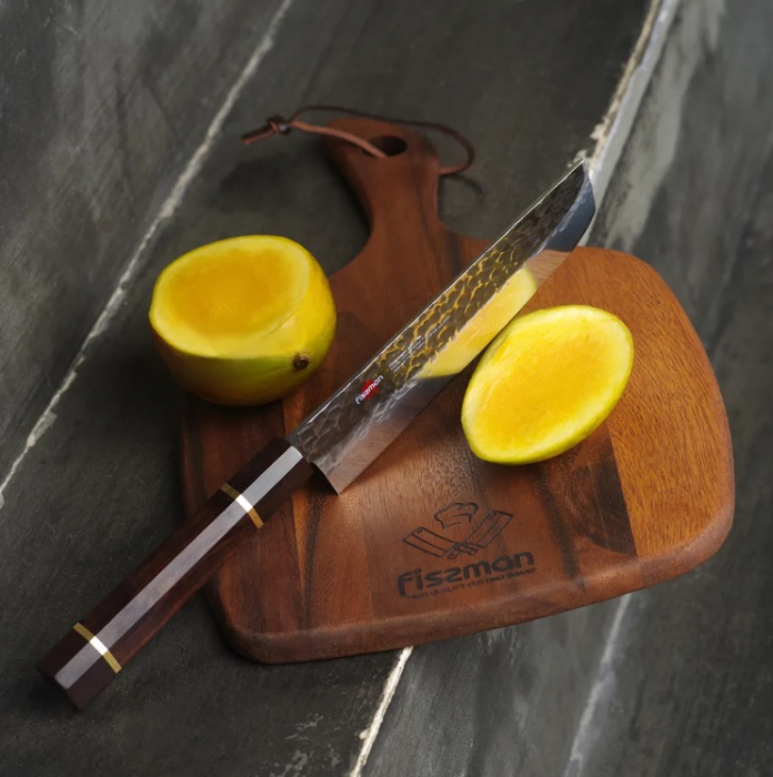 Cutit Nakiri Fissman-Kensei Bokuden, otel AUS-8, 18 cm, argintiu/maro [6]