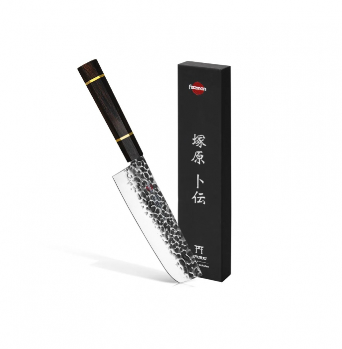 Cutit Nakiri Fissman-Kensei Bokuden, otel AUS-8, 18 cm, argintiu/maro [3]