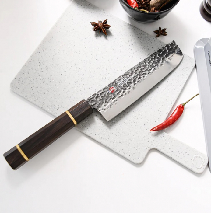 Cutit Nakiri Fissman-Kensei Bokuden, otel AUS-8, 18 cm, argintiu/maro [4]