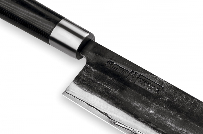 Samura-Super5 nakiri knife, Damascus steel, 17.1 cm, silver/black [3]