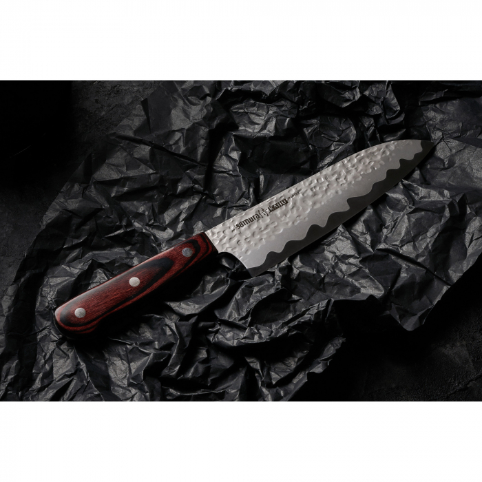 Cutit santoku Samura-Kaiju, otel Aus-8, 18 cm, argintiu/maro [3]