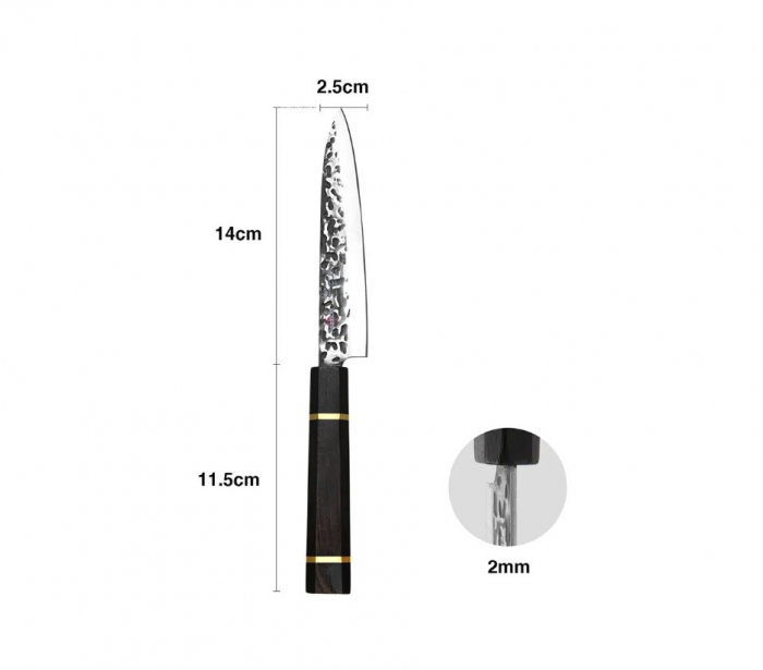 Fissman-Kensei Bokuden utility knife, AUS-8 steel, 14 cm, silver/brown [2]
