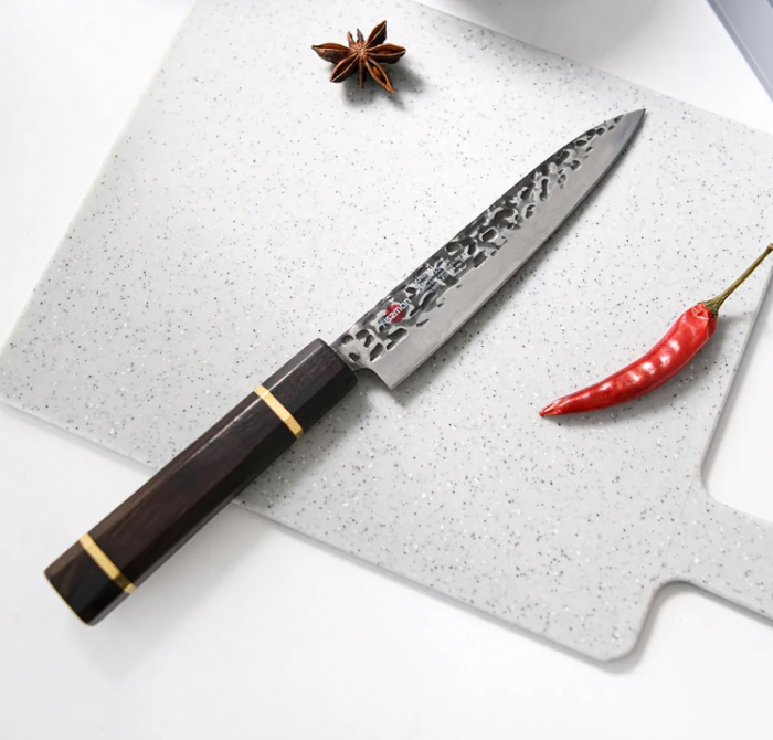 Fissman-Kensei Bokuden utility knife, AUS-8 steel, 14 cm, silver/brown [4]