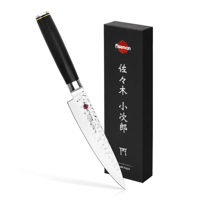 Fissman-Kensei Kojiro utility knife, AUS-8 steel, 14 cm, silver/black [4]