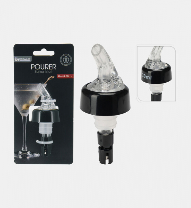 Dozator bauturi Excellent Houseware, plastic/otel inoxidabil, 4x4.5 cm, 30 ml, alb/negru [2]