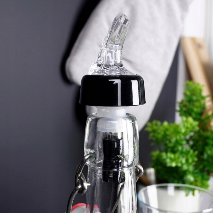 Dozator bauturi Excellent Houseware, plastic/otel inoxidabil, 4x4.5 cm, 30 ml, alb/negru [4]