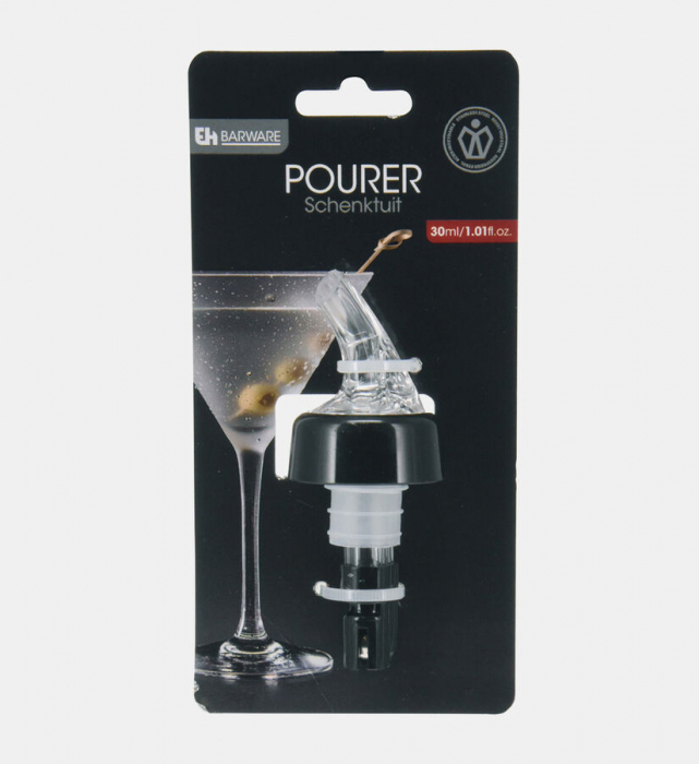Dozator bauturi Excellent Houseware, plastic/otel inoxidabil, 4x4.5 cm, 30 ml, alb/negru [5]