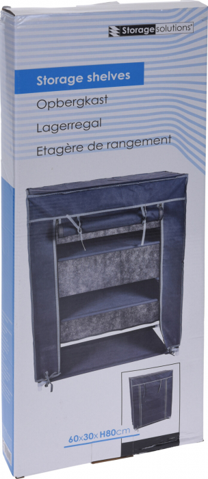 Dulap cu 3 rafturi Excellent Houseware, poliester, 60x30x80 cm, gri [3]