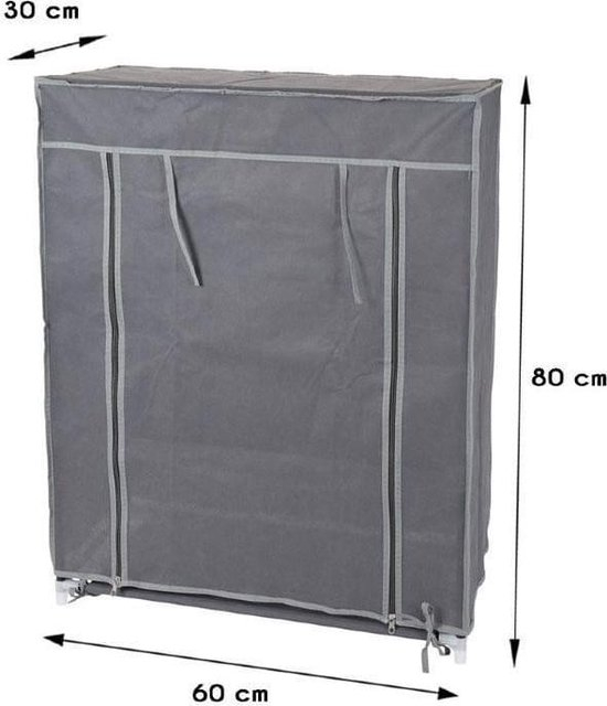 Dulap cu 3 rafturi Excellent Houseware, poliester, 60x30x80 cm, gri [5]
