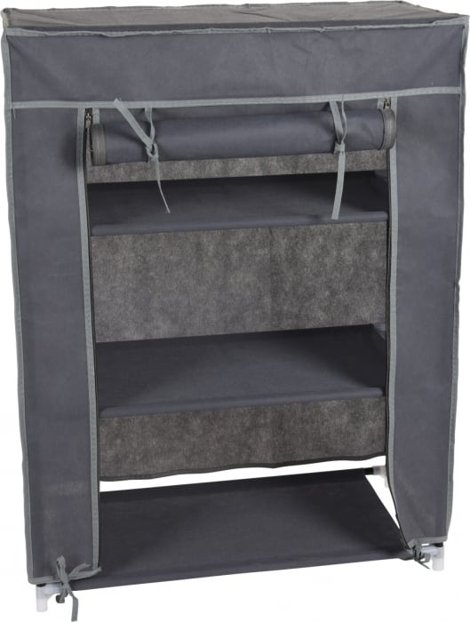 Dulap cu 3 rafturi Excellent Houseware, poliester, 60x30x80 cm, gri [7]
